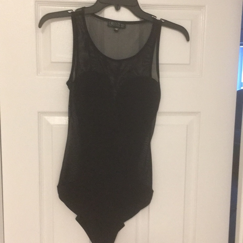 Black Sexy Body Suit Sheer sides Hour Glass Shape